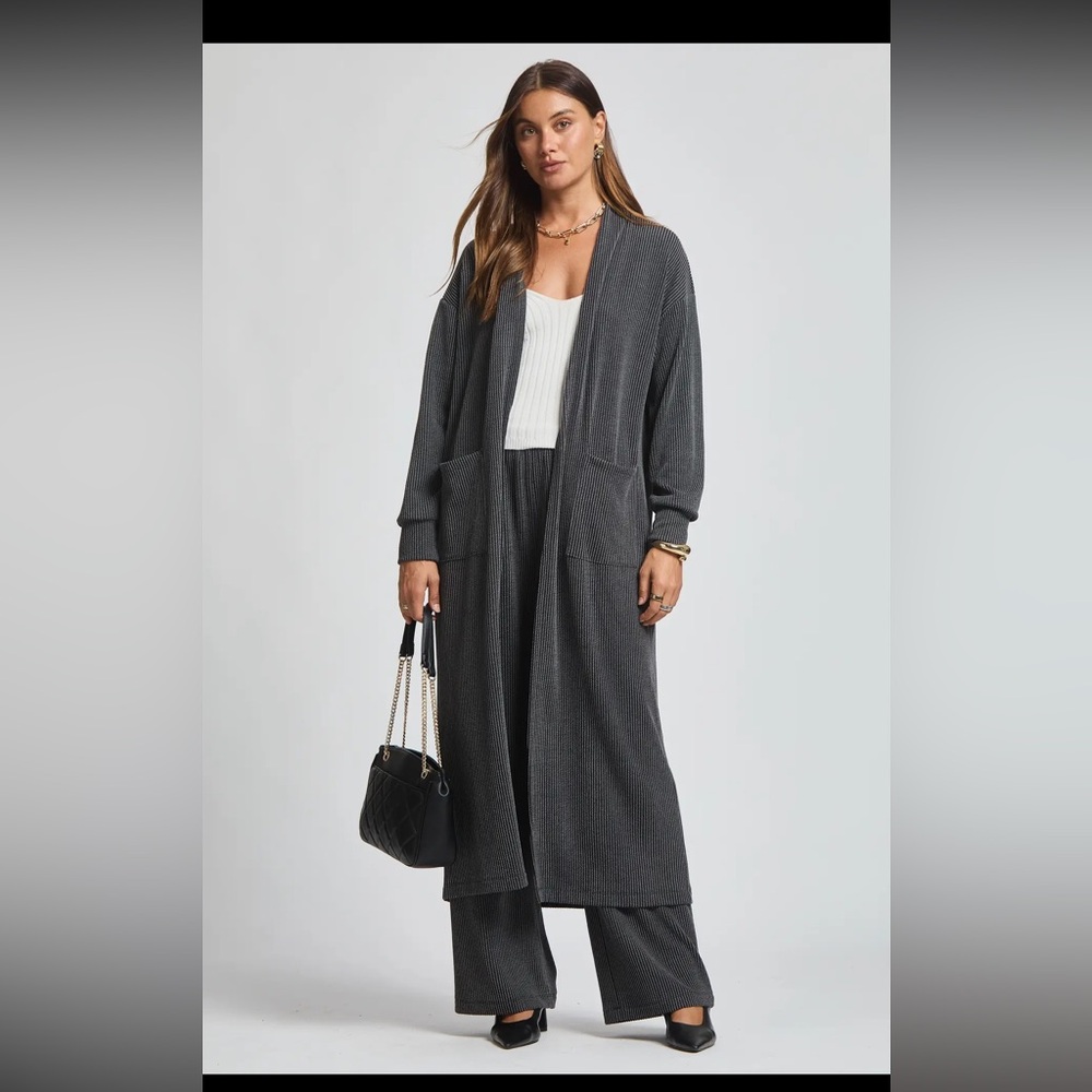 Longline Cardigan + Relaxed Pants 2 Piece nwt s,med,lg